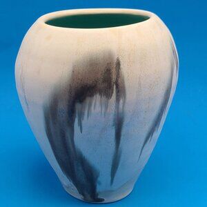 Unsigned Studio Pottery Multi Color Vase Matte Exterior Glossy Interior 6.5" H